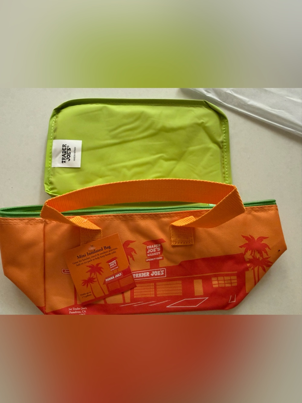 Trader Joe's Orange & Lime Mini Insulated Lunch Bag